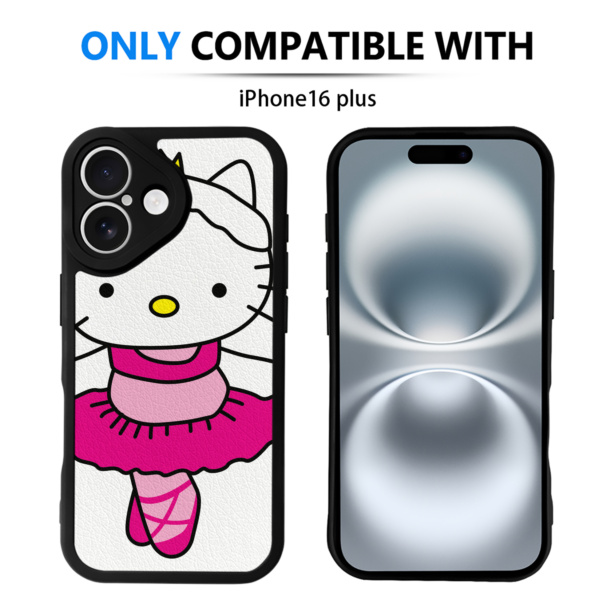 （画像用） Hello Kitty ハローキティ 【iPhone 16シリーズ対応】シリコンスマホケース（レザー調） 材質：シリコン
